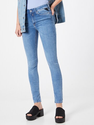 REPLAY Skinny Jeans 'LUZIEN' in Blauw: voorkant