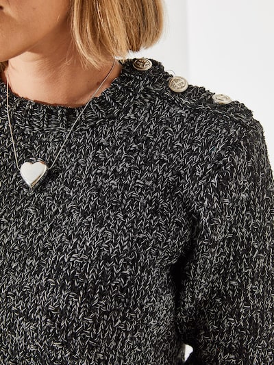Bianco Lucci Pull-over en noir / noir chiné, Vue avec produit