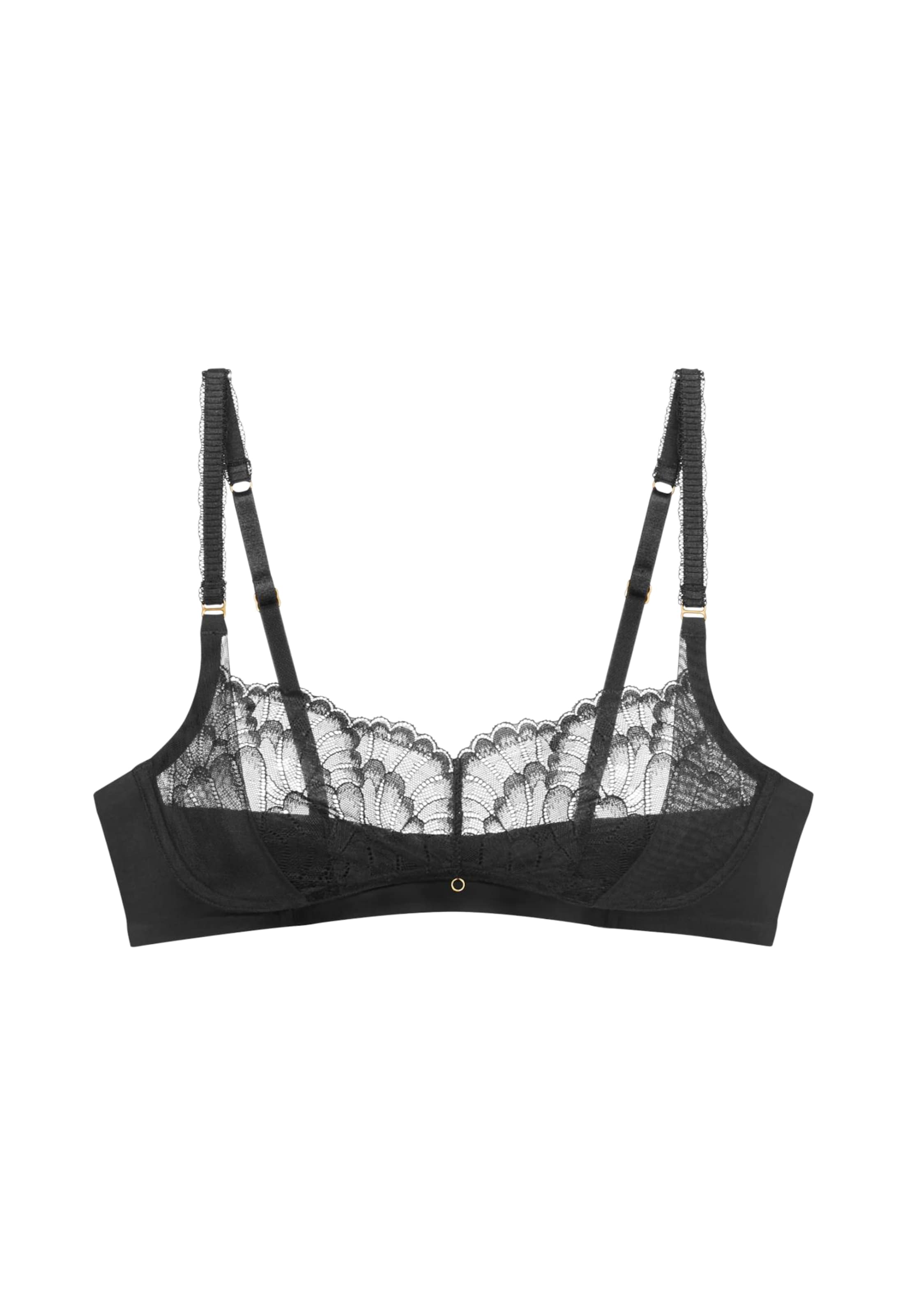 TRIUMPHBustier Grudnjak 'Love in Lace' - crna boja: prednji dio