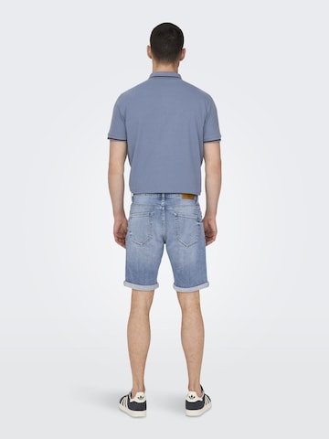 Only & Sons Slimfit Shorts 'Ply' in Blau