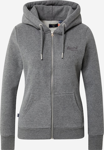 Veste de survêtement Superdry en gris : devant