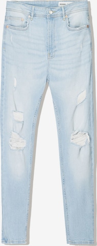 Bershkaregular Traperice - plava boja: prednji dio