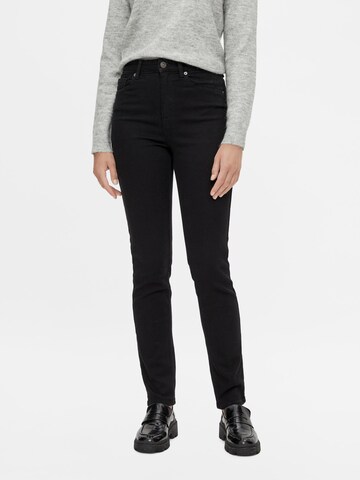 PIECES Skinny Jeans 'Lili' in Black: front