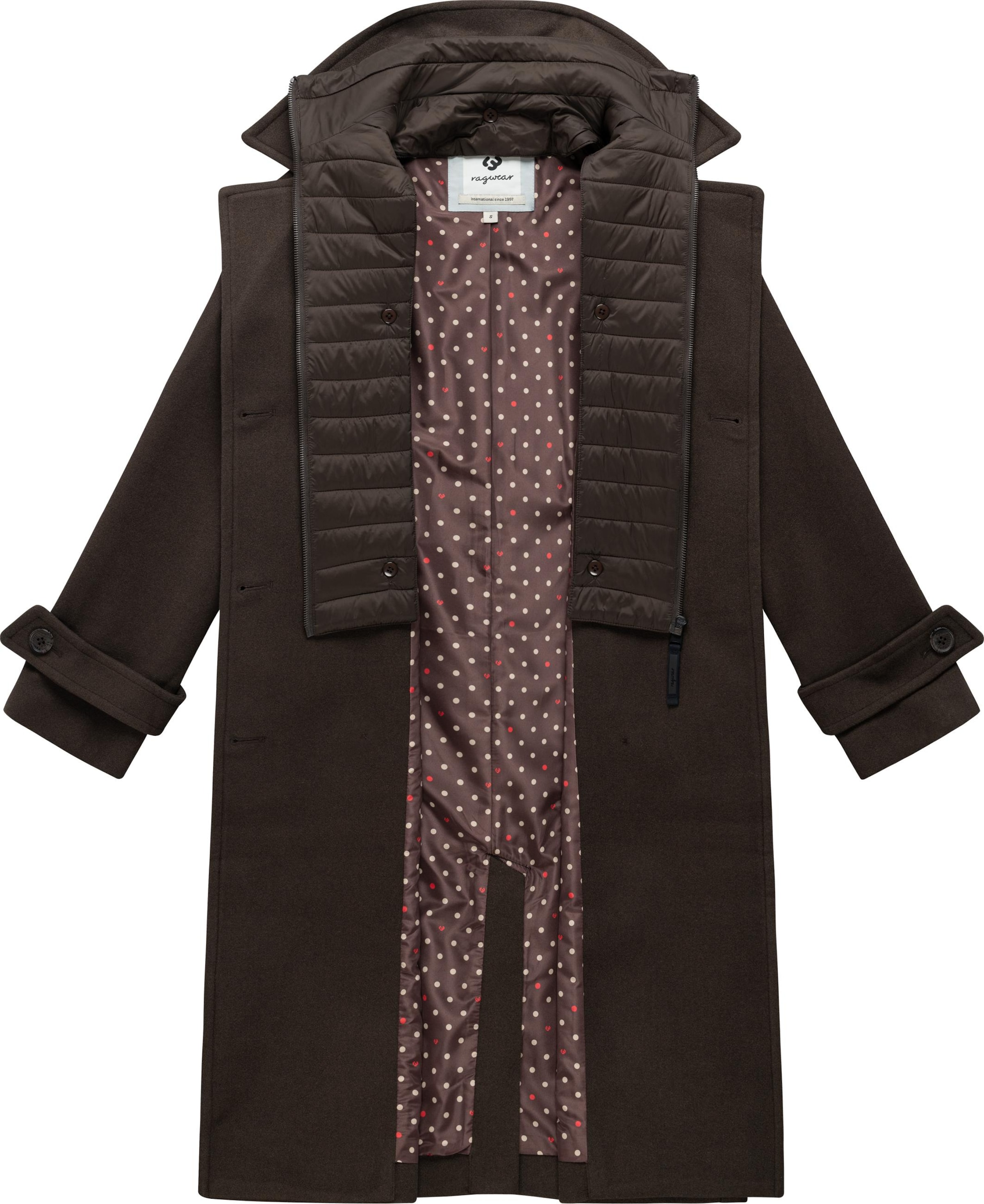 Manteau d’hiver 'Trenchie Felt Y' Ragwear en marron
