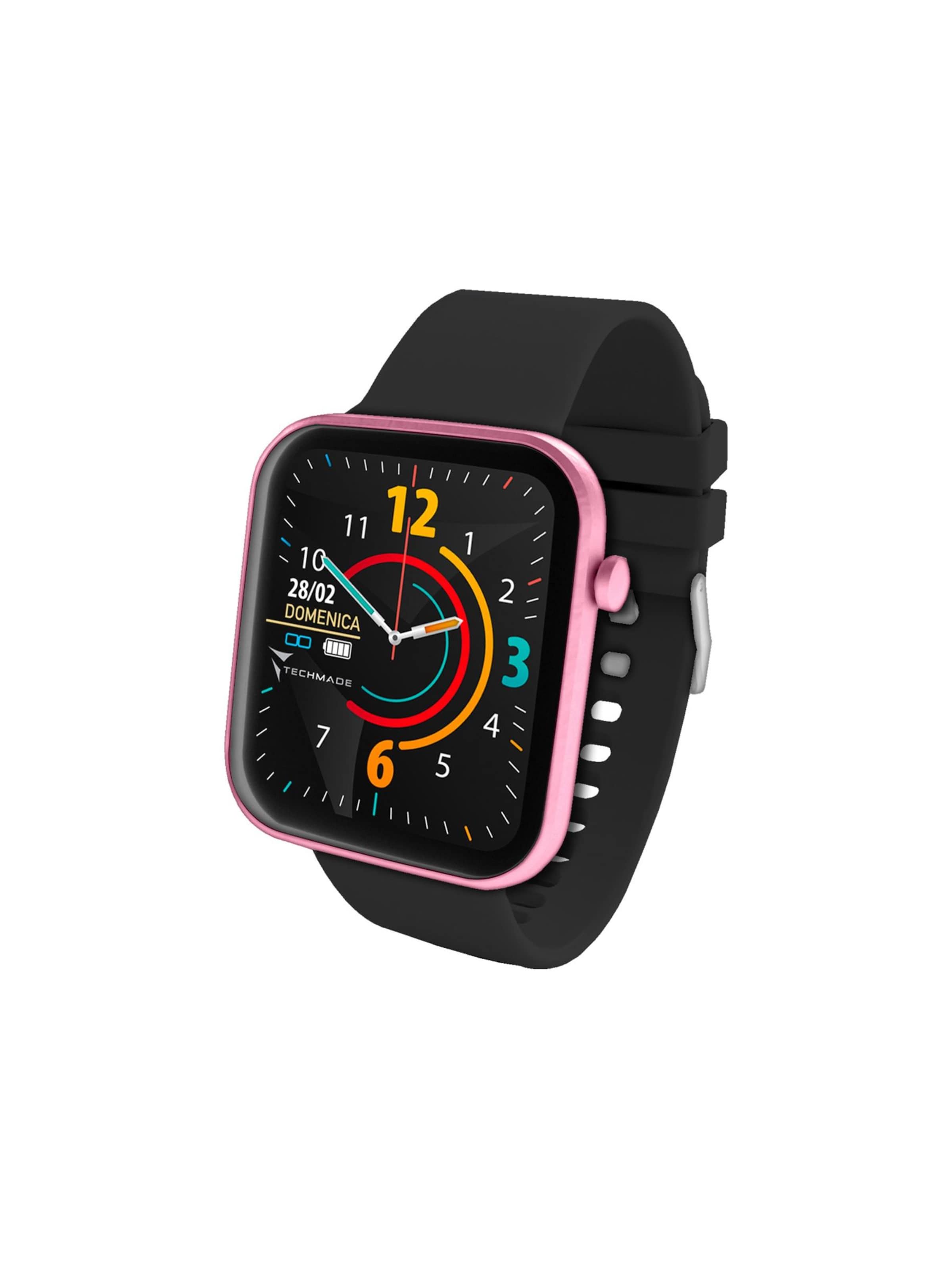 Techmade Digitaluhr 'STEPS'‌‌ in Pink: Vorderseite