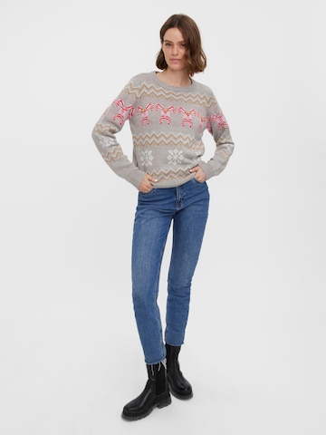 VERO MODA Свитер 'CANDY CANE' в Серый