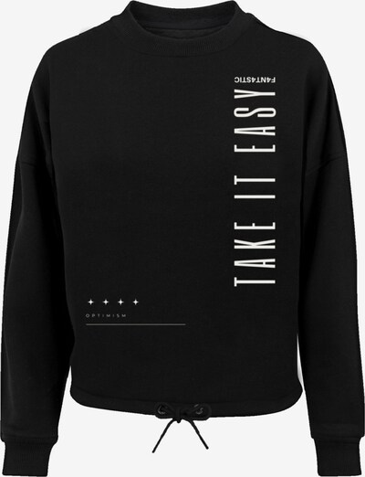 F4NT4STIC Sweatshirt 'Take It Easy' in schwarz / weiß, Produktansicht