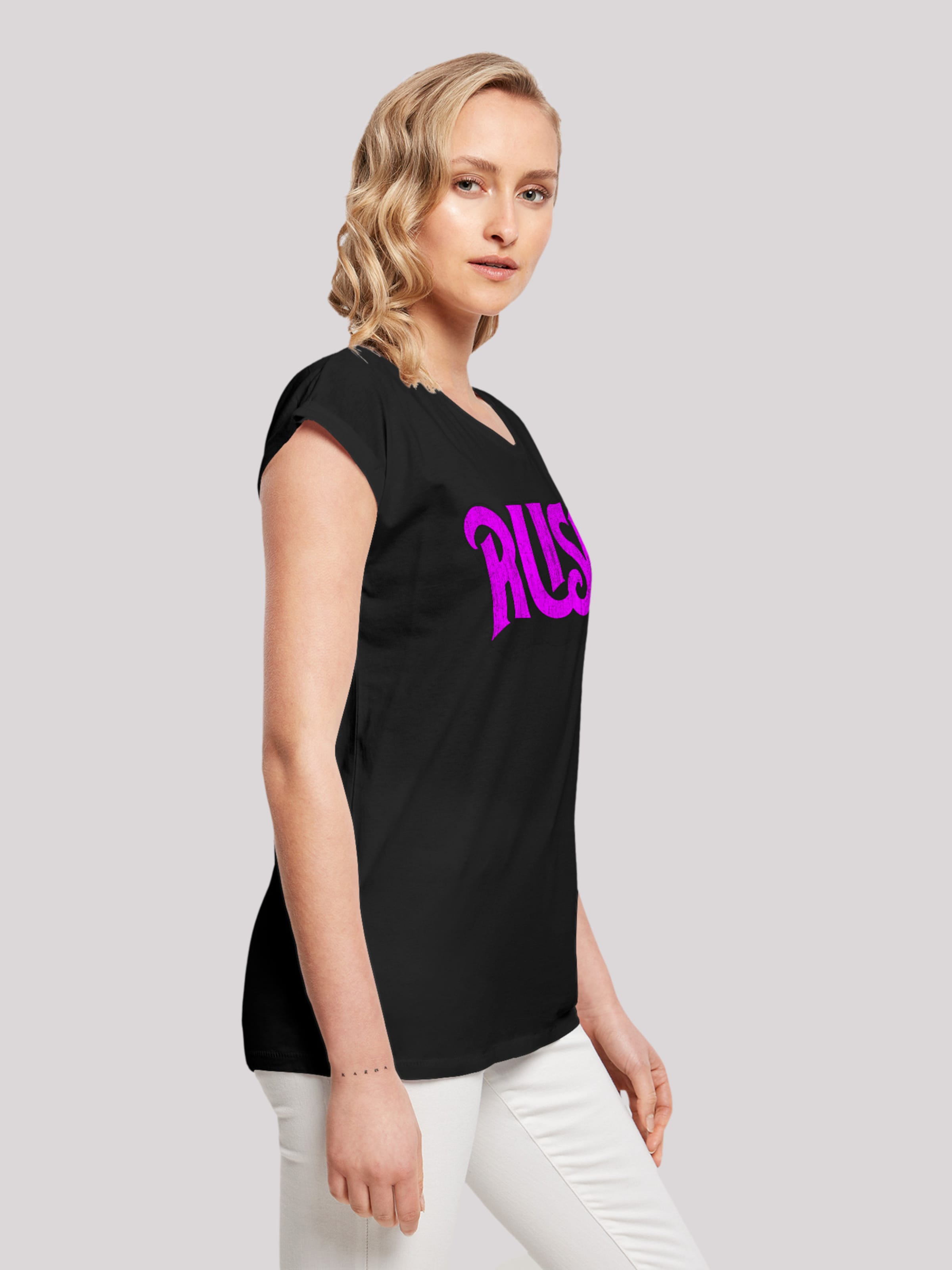 F4NT4STIC Shirt 'Rush Rock Band Distressed Logo' in Black | ABOUT YOU