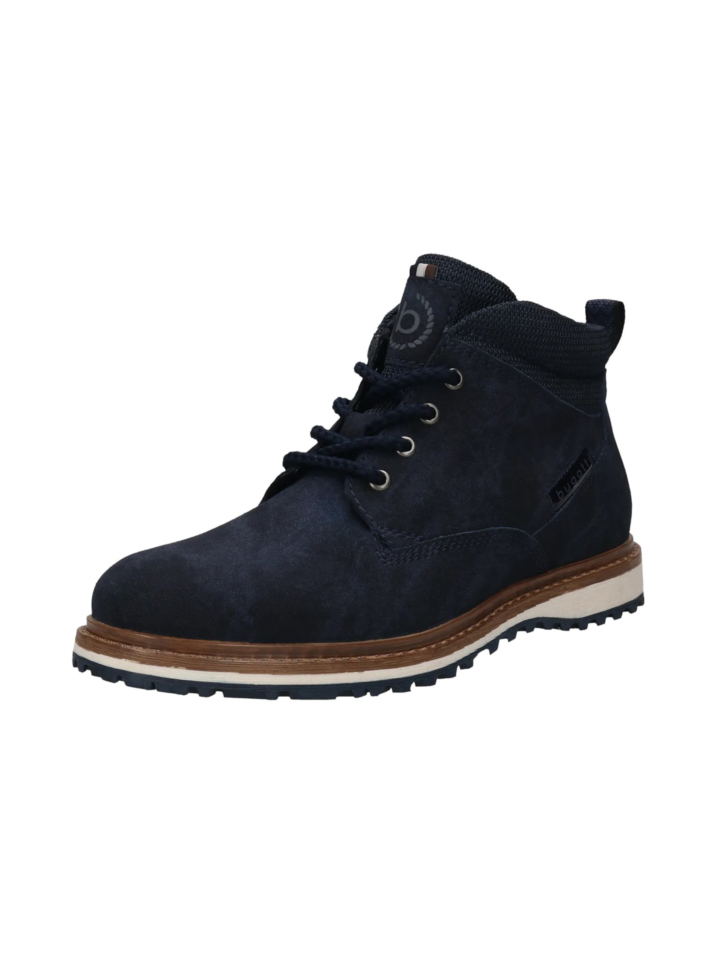 Bocanci cu șireturi de la bugatti pe albastru: față