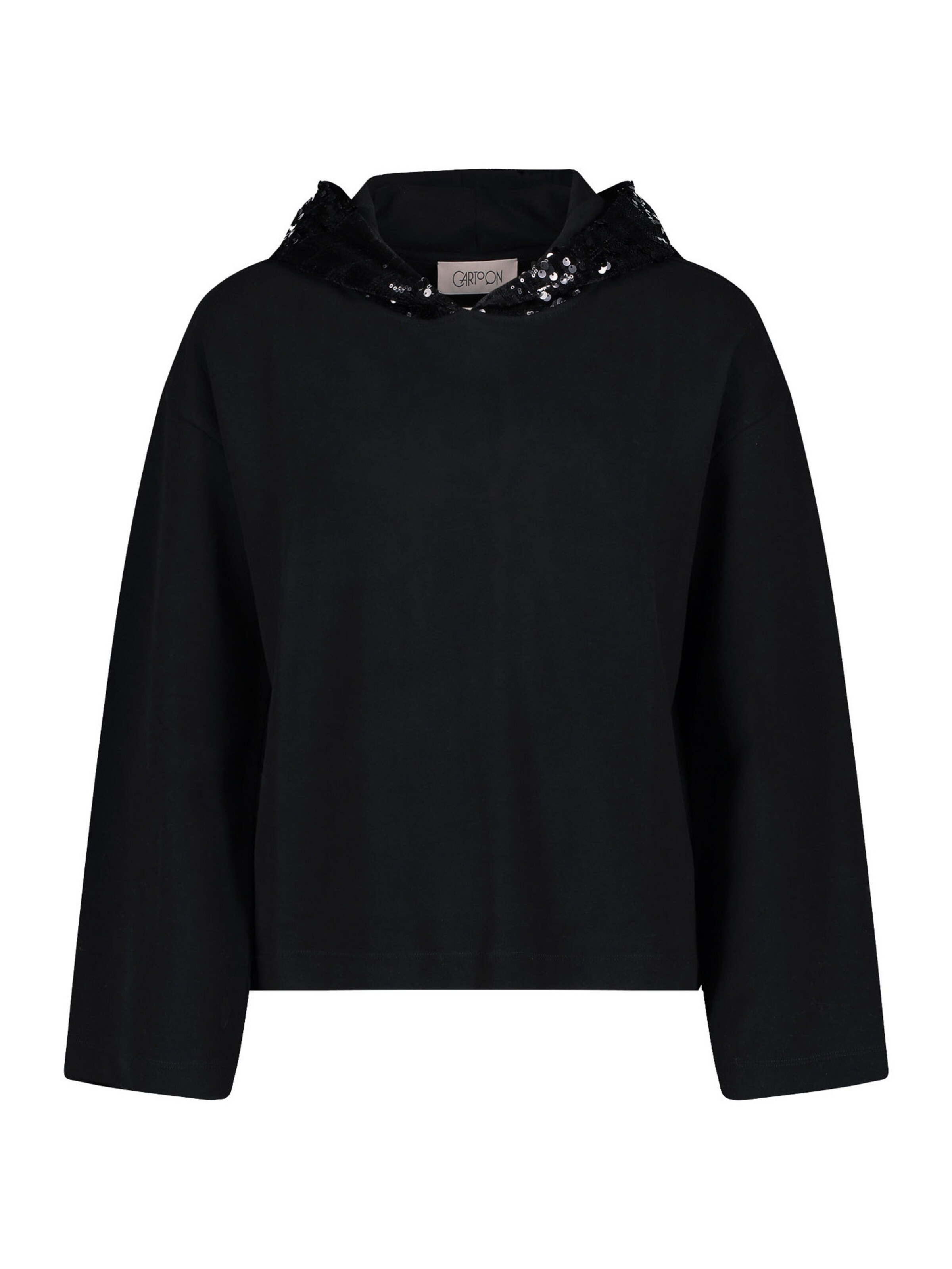 Cartoon Sweatshirt in Black: front