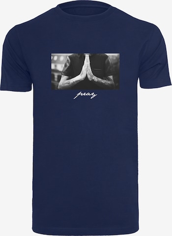 T-Shirt 'Pray' Mister Tee en bleu : devant