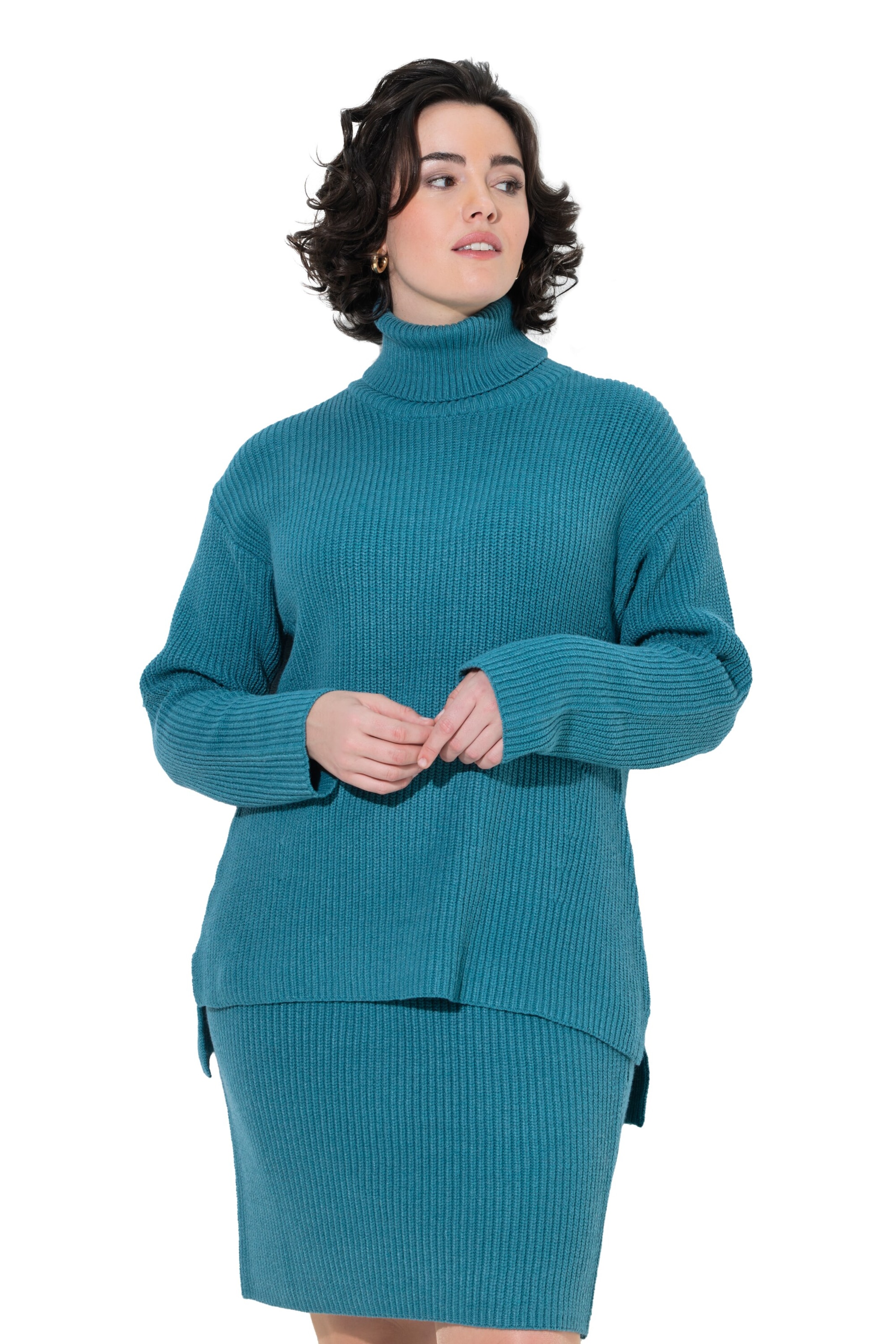 Ulla Popken Trui in Blauw: voorkant