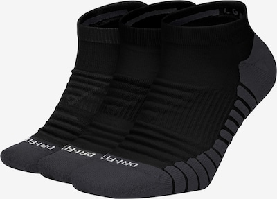 NIKE Chaussettes de sport 'Everyday' en gris foncé / noir / blanc, Vue avec produit