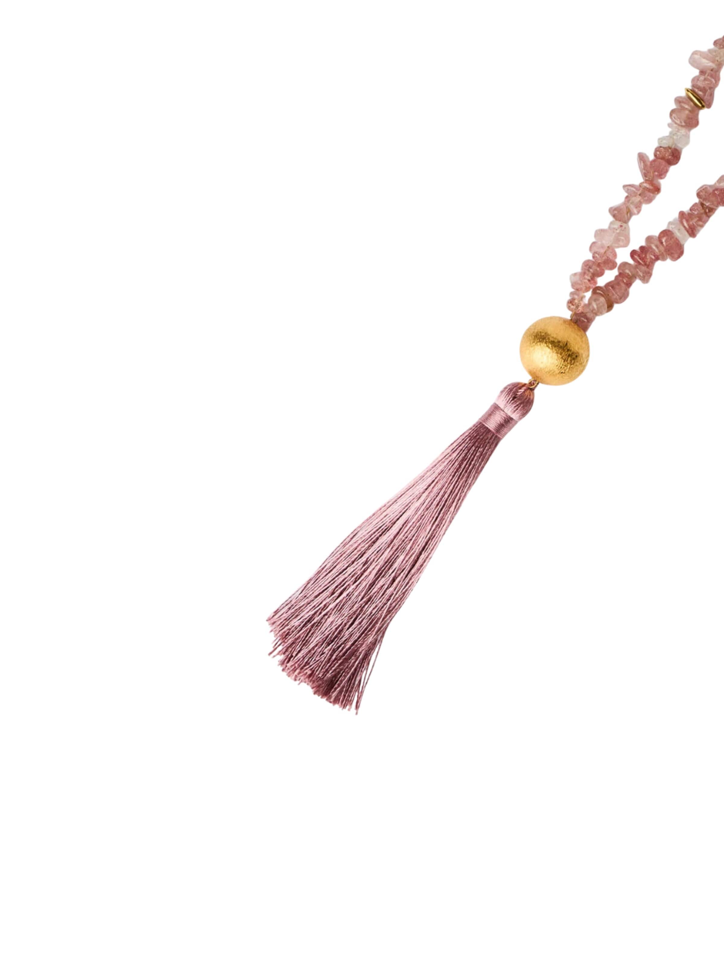 THE GEM STORIES JEWELRY Halsband 'Rose Tourmaline Serenity Necklace' i rosa