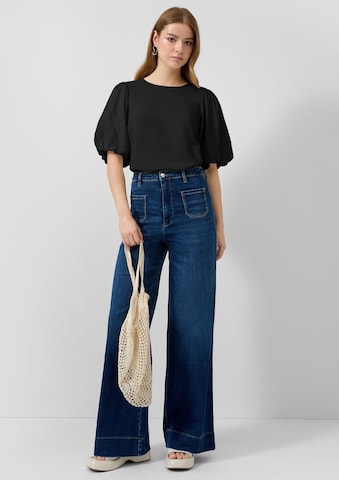 QS Bluse in Schwarz: Vorderseite