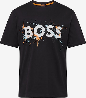 BOSS Orange Μπλουζάκι σε μαύρο: μπροστά