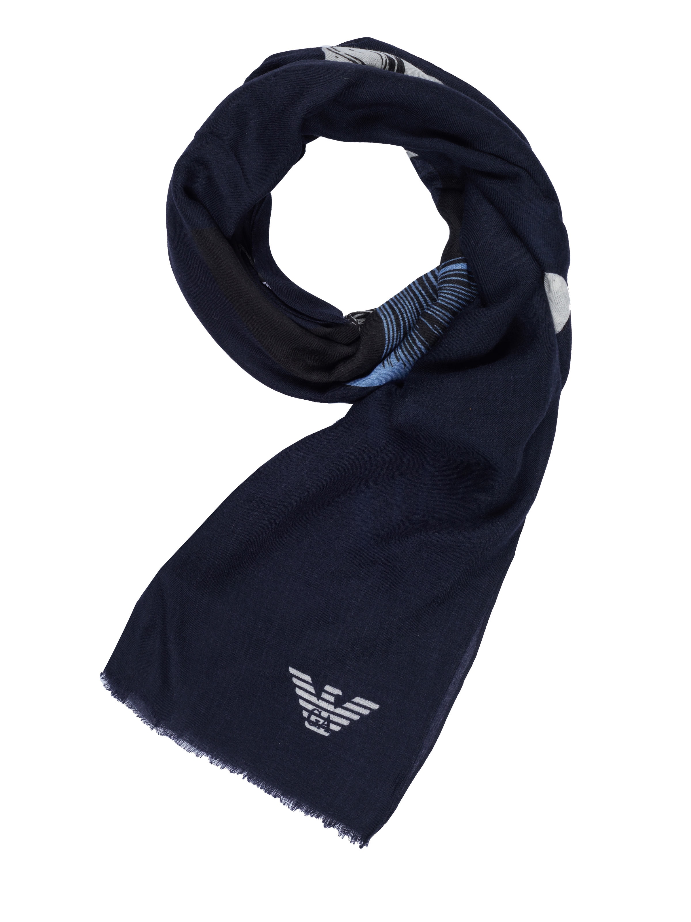 ARMANI Schal‌‌‌‌‌‌ in Blau: Vorderseite