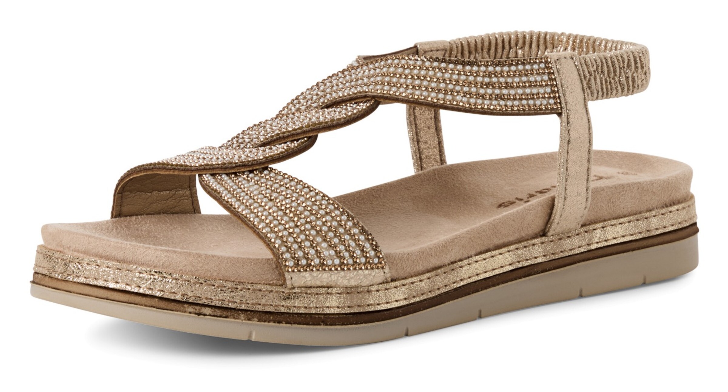 Tamaris Sandaal in Goud: voorkant