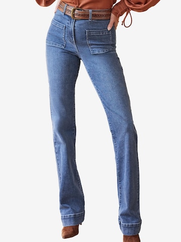 Evazați Jeans de la Friends Like These pe albastru: față