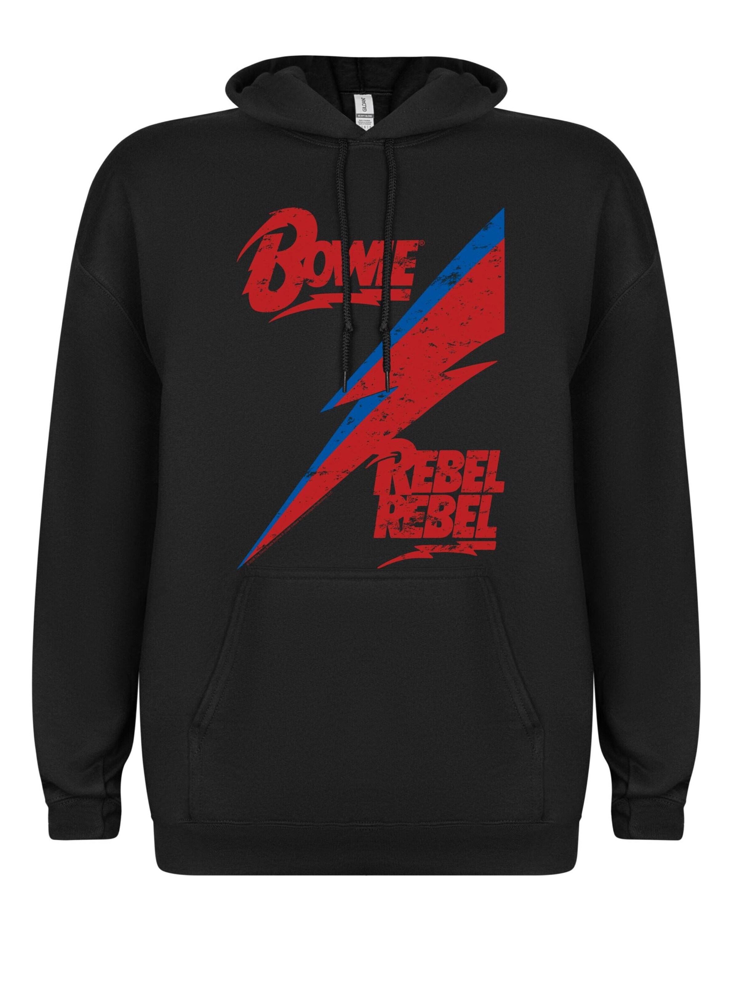 Rockshirts Bluzka sportowa 'David Bowie Kapuzenpullover' w kolorze czarny: przód