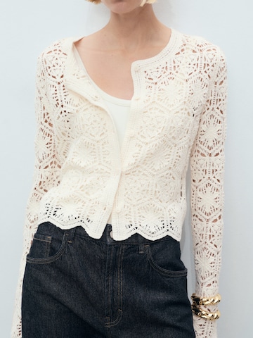 MANGO Knit cardigan 'GARDEN' in Beige