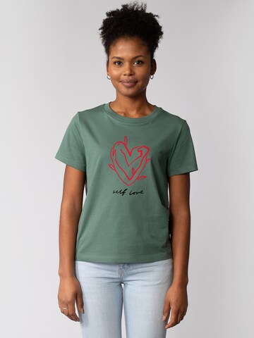 T-shirt 'Self Love' Watapparel en vert : devant