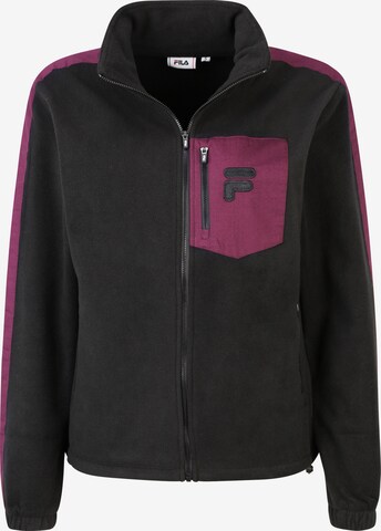 FILA Fleece Jacket 'Rina' in Black: front