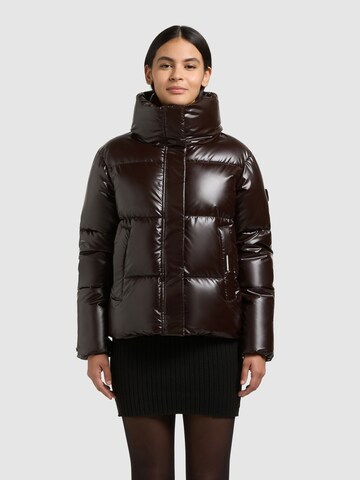 khujo Winterjas 'Rinja2' in Bruin: voorkant