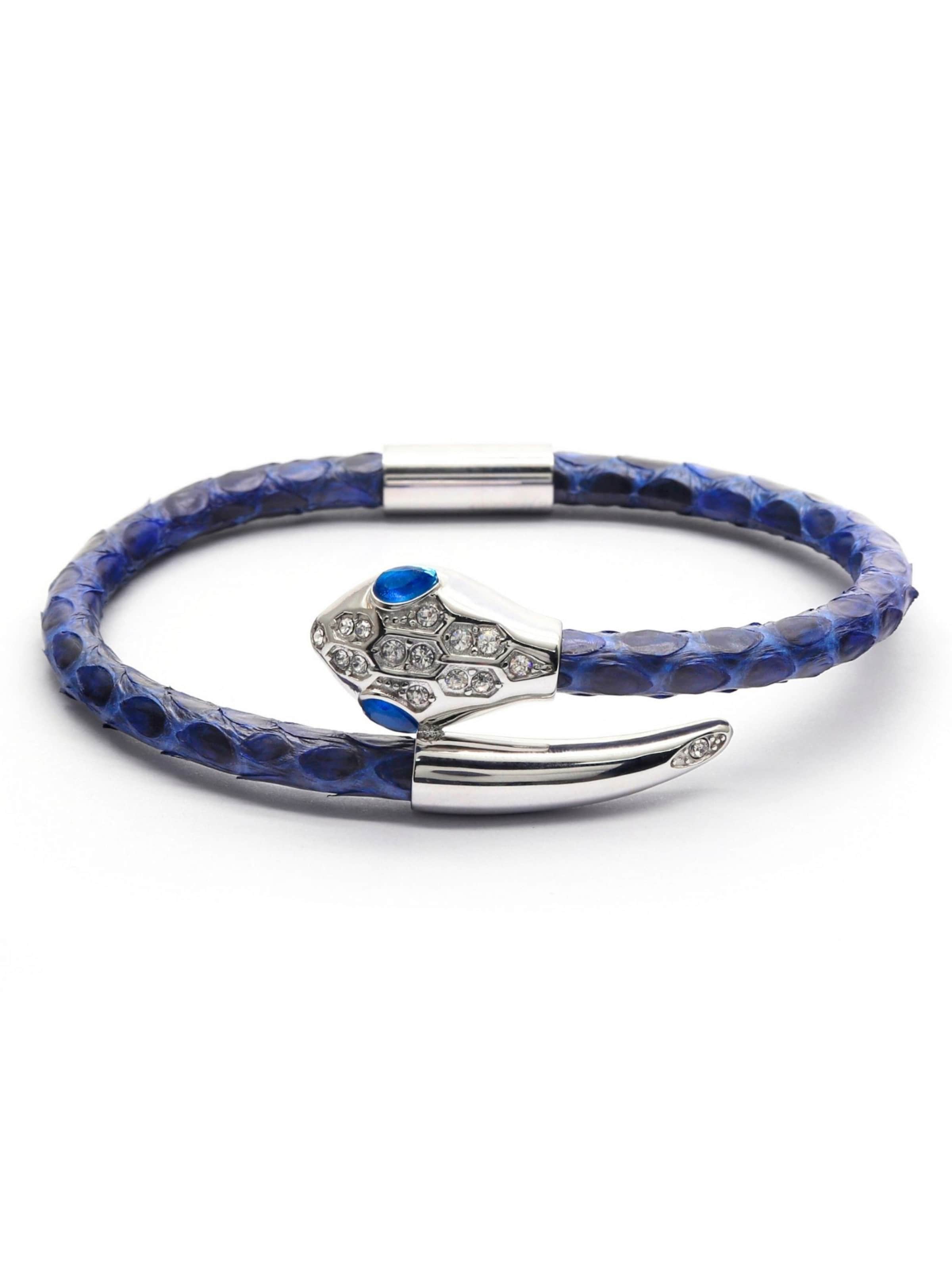 GT Collection Bracelet 'Snake Head' in Blue: front
