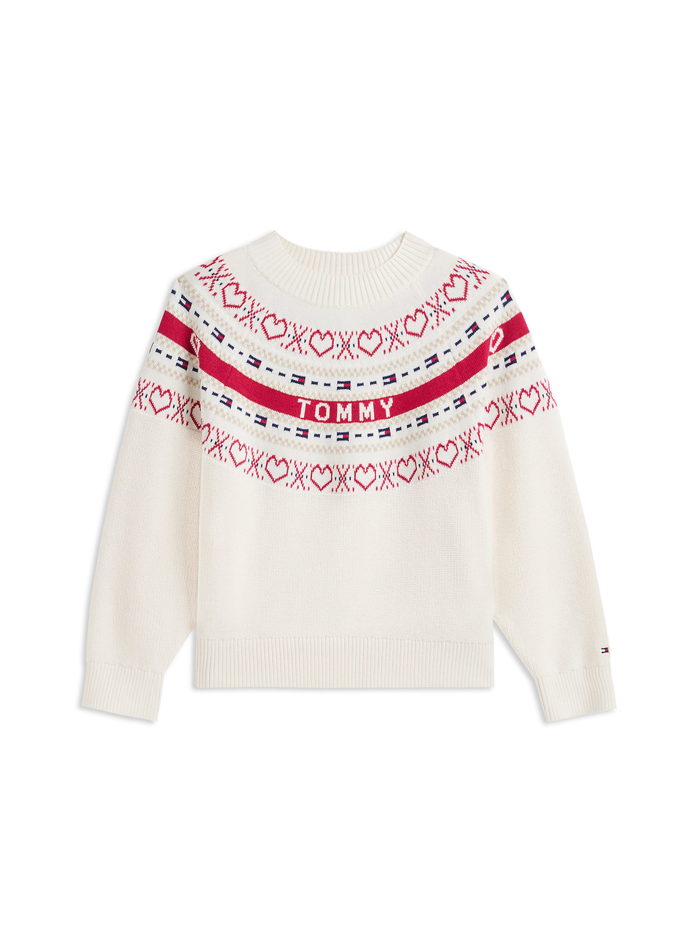 TOMMY HILFIGER Sweater in 92 in Light beige / Navy / Blood red, Item view