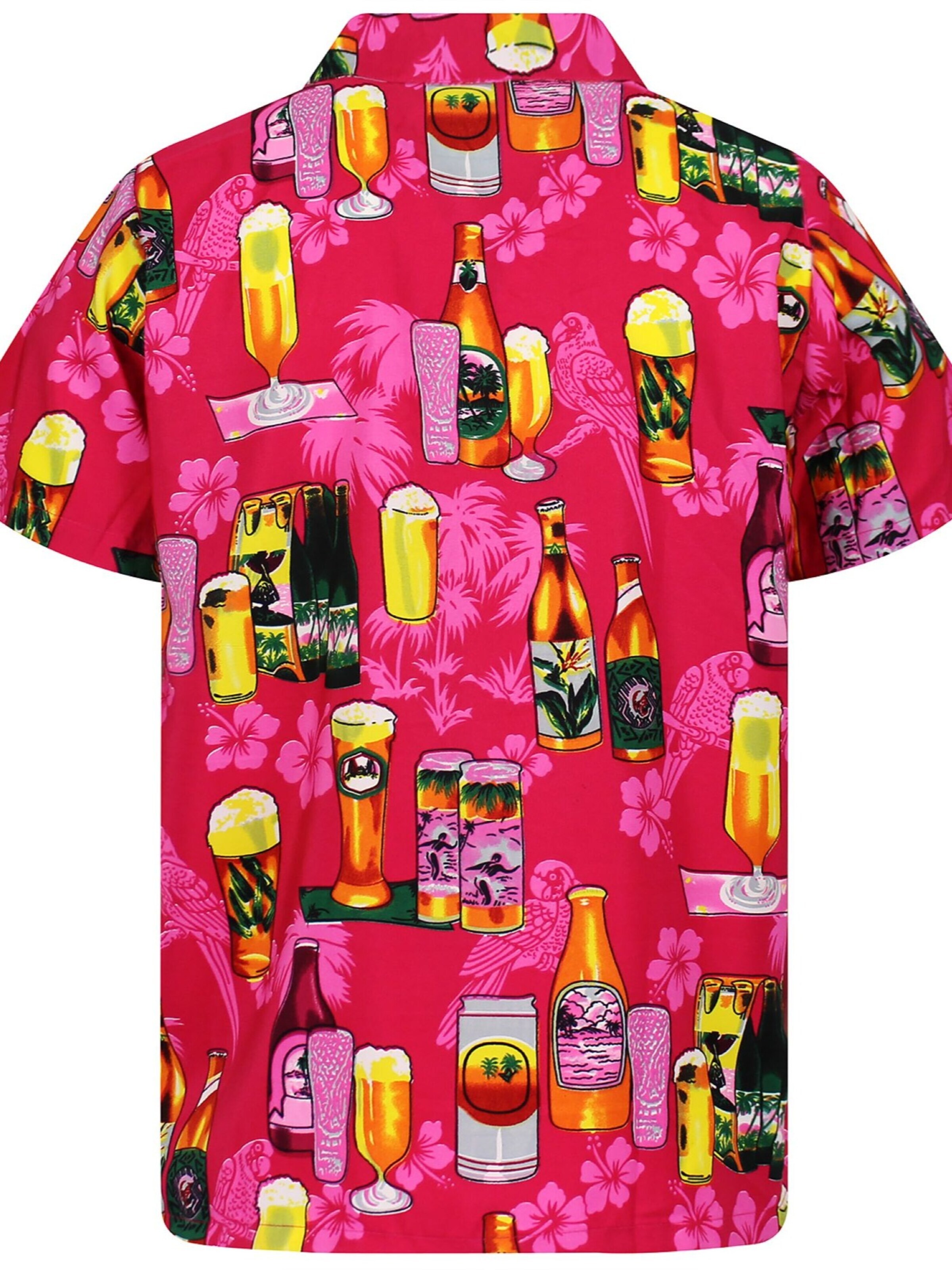 King Kameha Shirt 'Beerbottle' in Roze