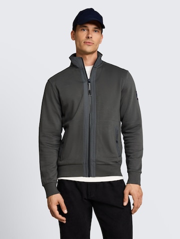 TOM TAILOR Zip-Up Hoodie in Green: front