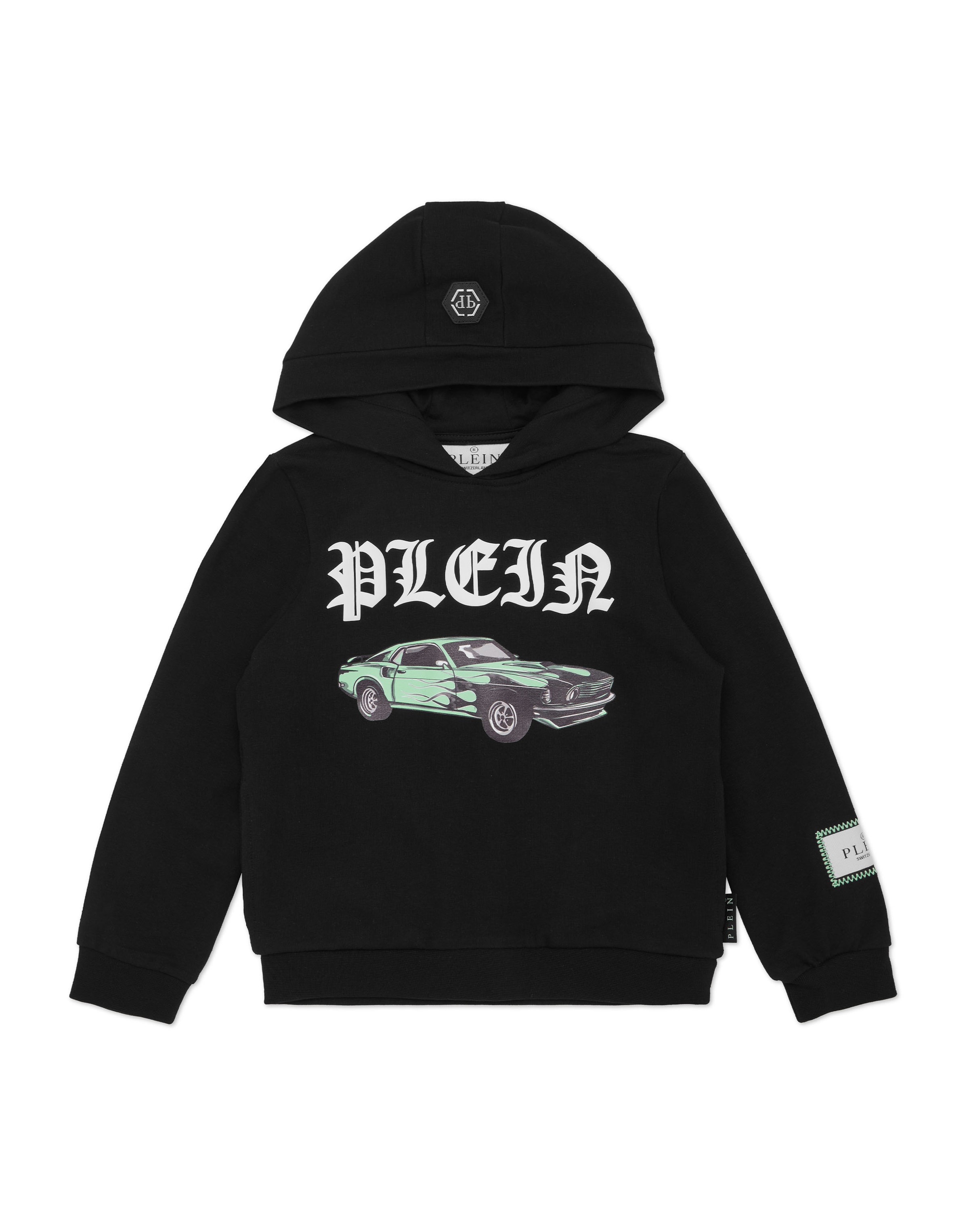Philipp Plein Sweatshirt 'Racing' in Schwarz: Vorderseite