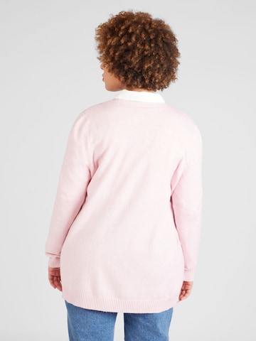 ONLY Carmakoma Knit Cardigan 'ESLY' in Pink