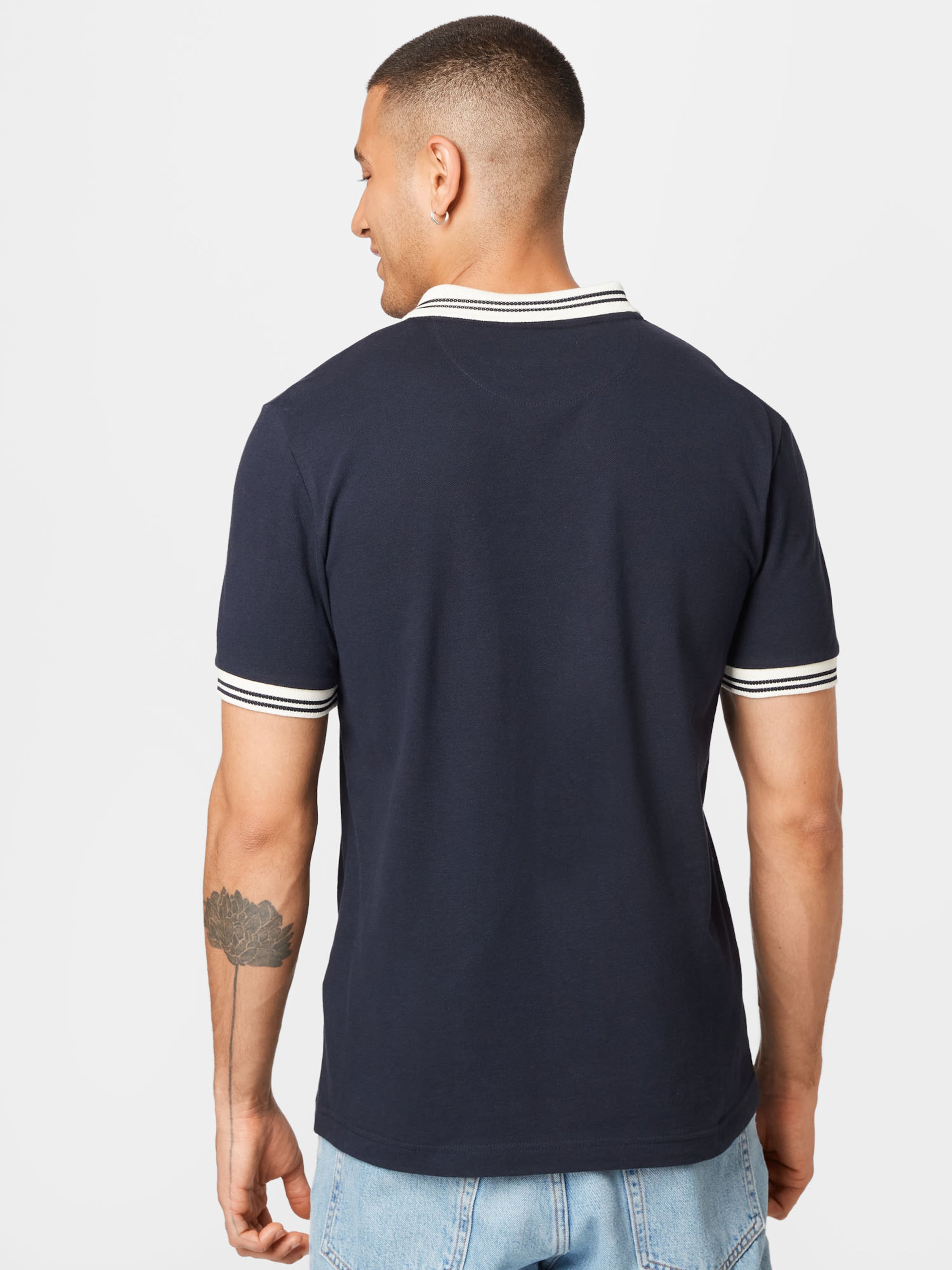 Männer Shirts FARAH T-Shirt 'STANTON' in Navy - VU10111