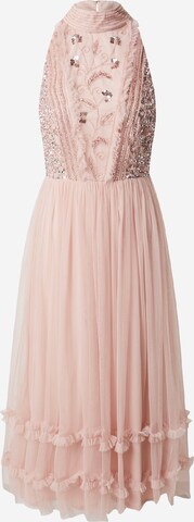 Robe de cocktail LACE & BEADS en rose : devant