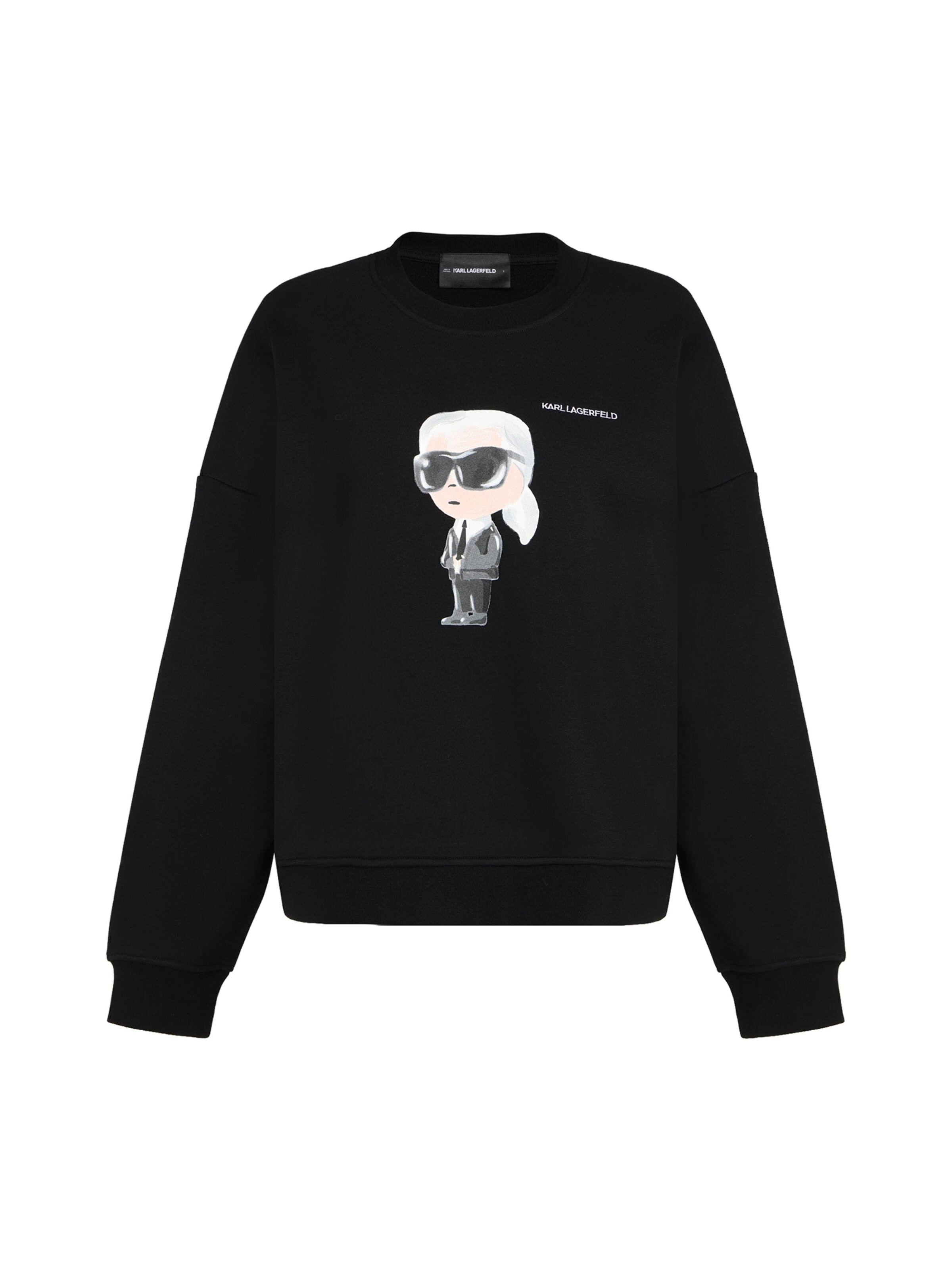 Sweat-shirt 'Ikon Aquarelle' Karl Lagerfeld en noir : devant