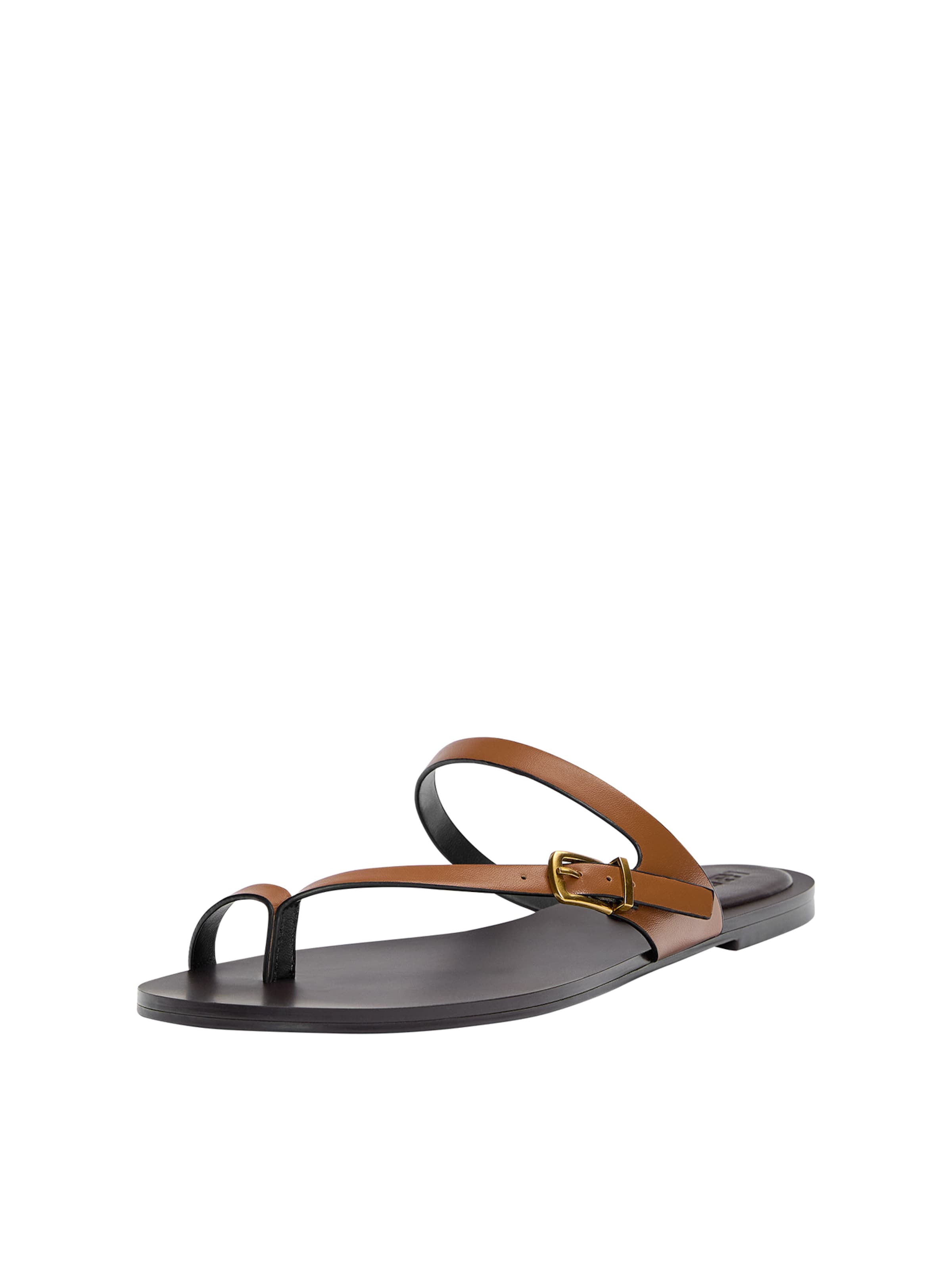 Pull&amp;Bear T-bar sandals in Brown: front