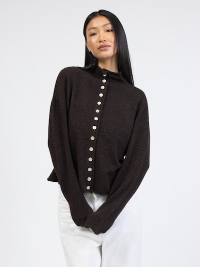 BROKE + SCHÖN Strickjacke 'Strickjacke mit Stehkragen'‌‌‌ in braun, Produktansicht