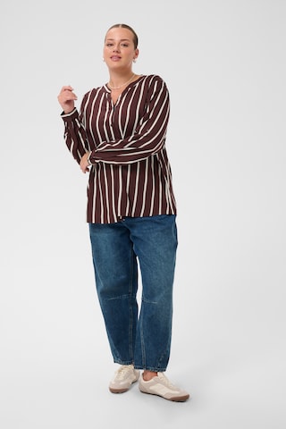 KAFFE CURVE Blouse 'KCSida' in Bruin