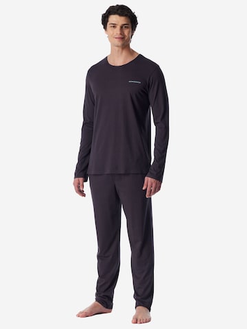 Pyjama long ' Modern Bonded ' SCHIESSER en gris : devant