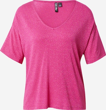 Maglietta 'BILLO' di PIECES in rosa: frontale