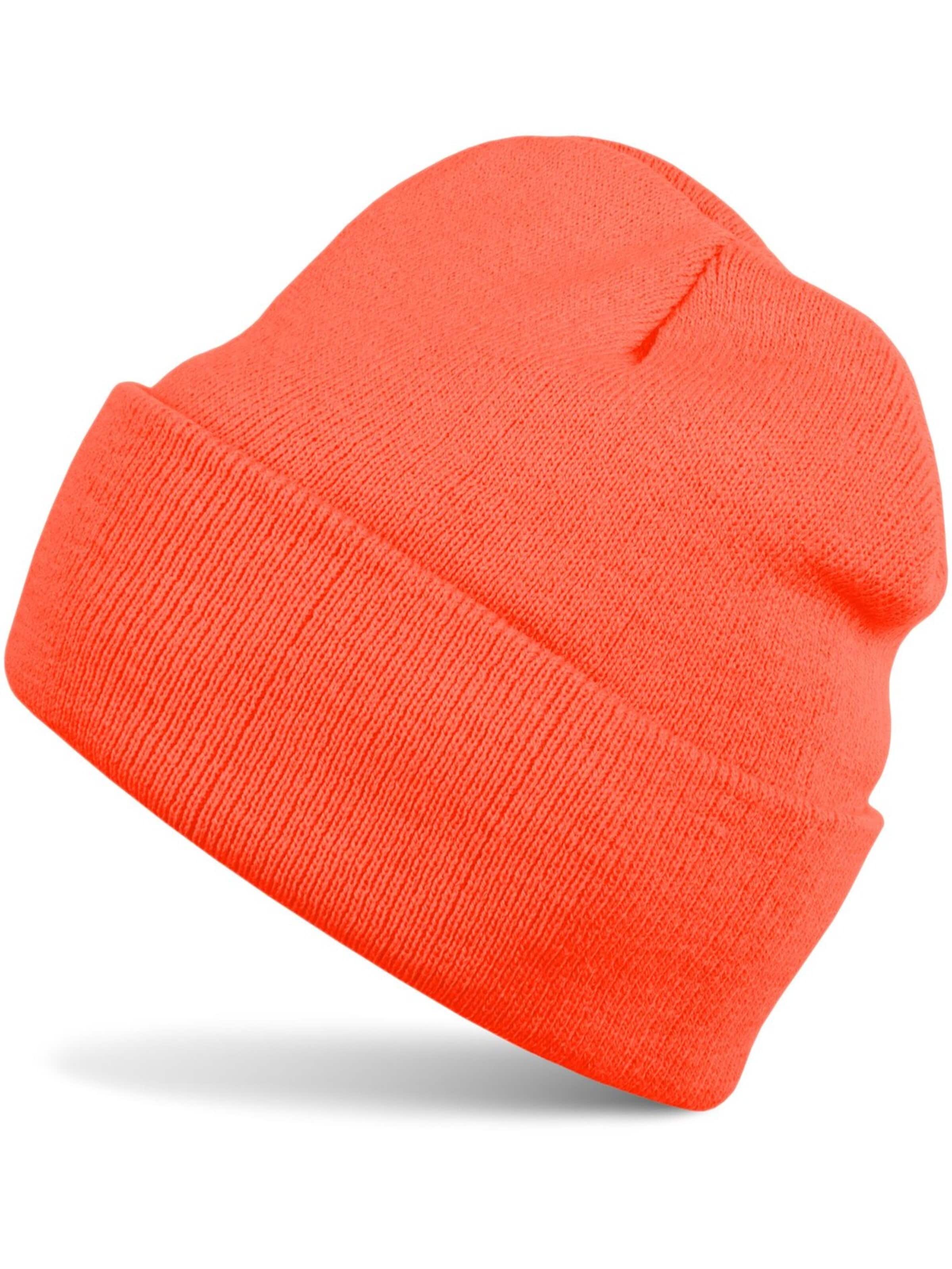 styleBREAKER Beanie 'Winter Strickmütze mit Krempe' in Orange: front