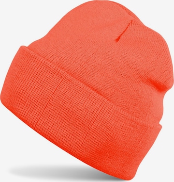 styleBREAKER Beanie 'Winter Strickmütze mit Krempe' in Orange: front