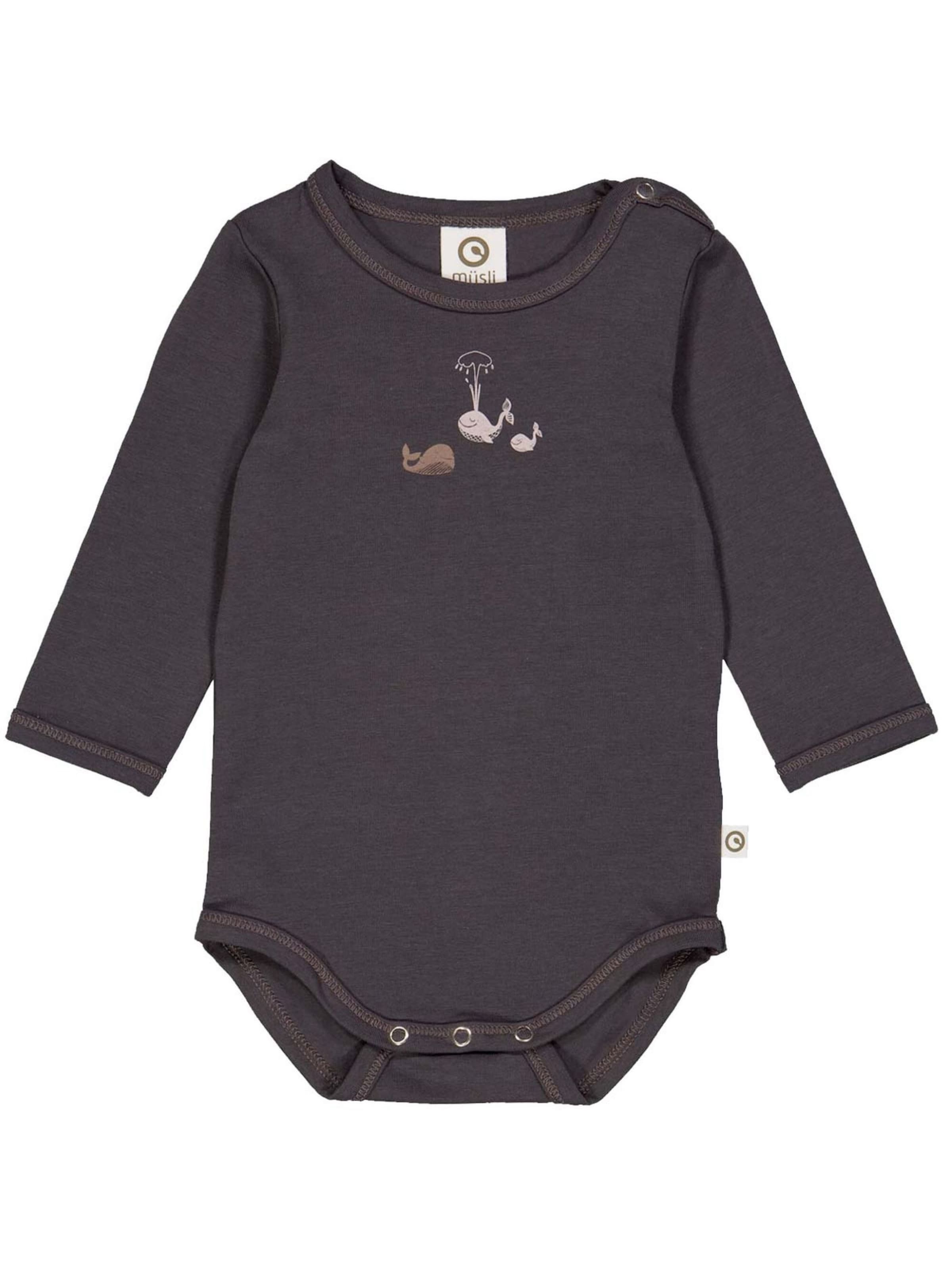 Barboteuse / body Müsli by GREEN COTTON en gris : devant