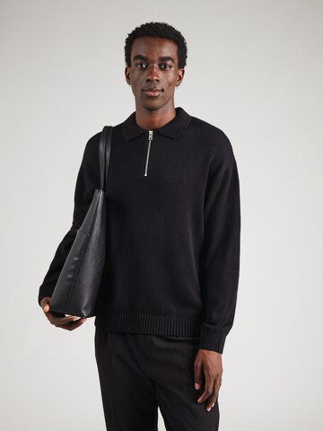JACK & JONES Kampsun 'JJEURBAN', värv must: eest vaates