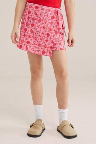 WE Fashion Юбка в Ярко-розовый: спереди