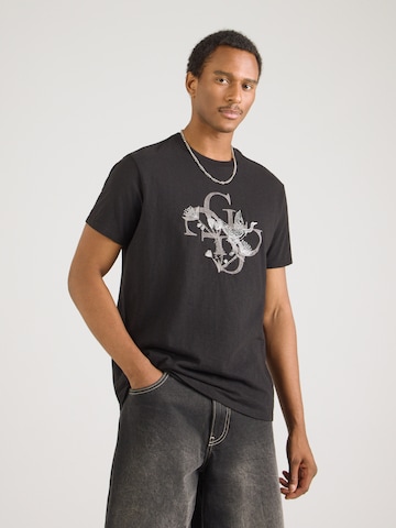 GUESS - Camiseta 'CRAFTED BIRD' en negro: frente