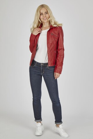7ELEVEN Lederjacke 'SEVinca' in Rot