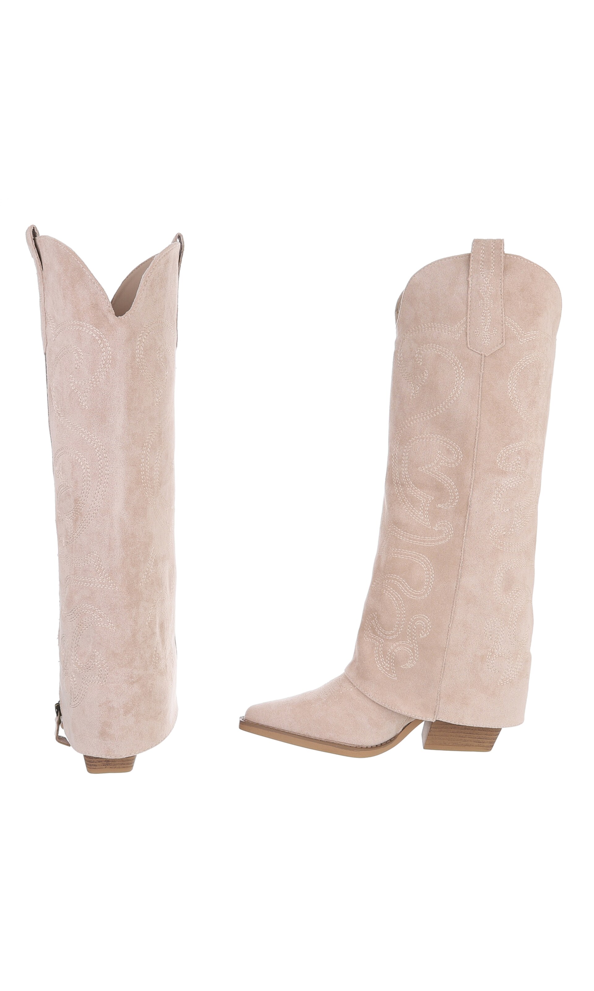 Ital-Design Cowboy Boots in Beige